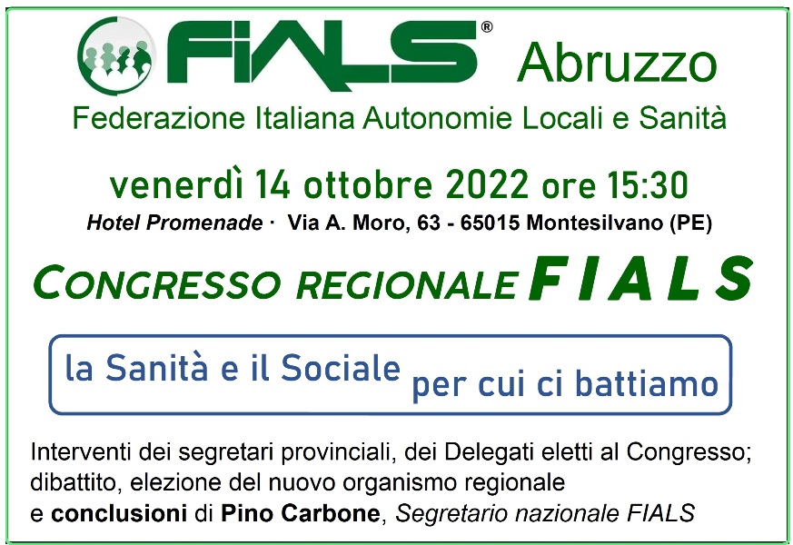 14 ottobre 2022  Congresso regionale FIALS Abruzzo