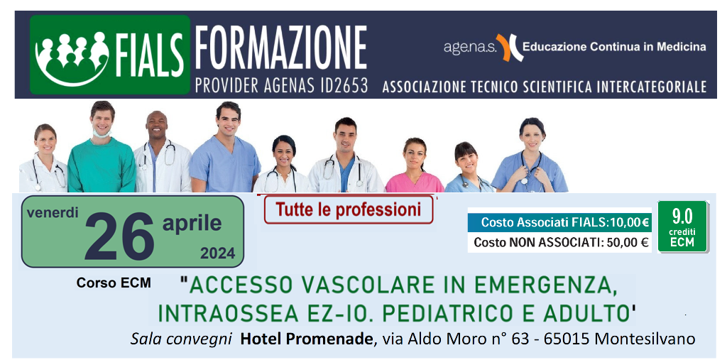 ECM venerdi’ 26 aprile 2024 – Tutte le professioni sanitarie