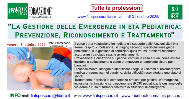 ECM venerdì 31 ottobre 2025 – Tutte le professioni sanitarie